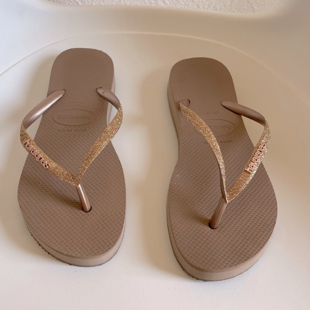 Havaianas Slim Platform Sparkle Flip Flops